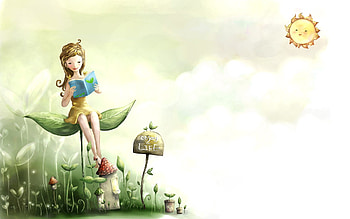 Girl Reading Book HD wallpaper