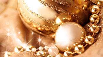 Merry christmas, golden, holidays, graphy, cute, balls, gold, garland, ball, christmas, decorations, lovely, new year HD wallpaper