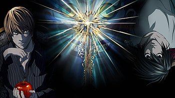 L Light Yagami Ryuk Death Note HD wallpaper