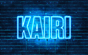 Happy Birtay Kairi, , blue neon lights, Kairi name, creative, Kairi Happy Birtay, Kairi Birtay, popular japanese male names, with Kairi name, Kairi HD wallpaper