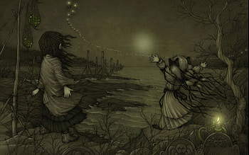 awake, kids, sepia, painting HD wallpaper