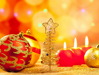 New Year ornaments, Festive candles, Holiday decorations, Joyful ambiance HD wallpaper