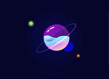 Colorful, minimal, liquid, planet HD wallpaper