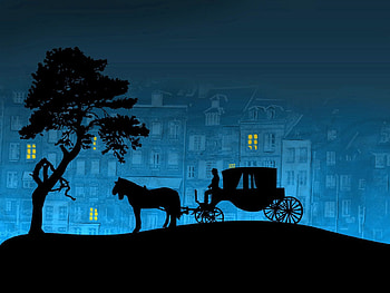City, Vector, Wood, Tree, Horse, Coach HD wallpaper