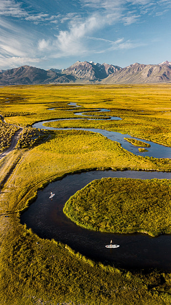 Landscape, Nature, Rivers, Mountains, View From Above, Winding, Sinuous HD phone wallpaper
