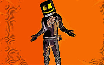 Marshmello, Fortnite, , vector art, Marshmello Fortnite drawing, creative art, Marshmello Fortnite art, vector drawing, abstract characters HD wallpaper