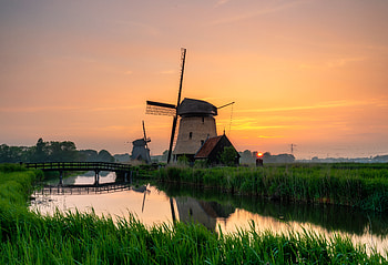 Nature, Rivers, Grass, Structure, Mill HD wallpaper