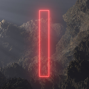 Rocks, Fog, 3D, Neon, Frame HD phone wallpaper