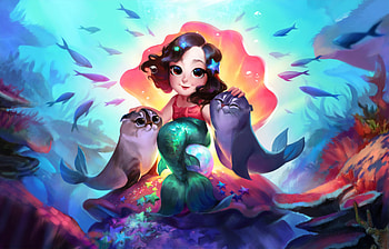 Talya The Mermaid , mermaid, artist, artwork, digital-art, artstation HD wallpaper