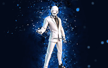 Ghost Enforcer, , blue neon lights, Fortnite Battle Royale, Fortnite characters, Ghost Enforcer Skin, Fortnite, Ghost Enforcer Fortnite HD wallpaper