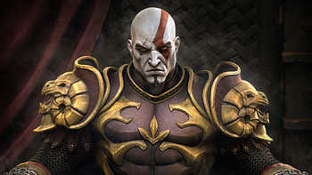 Kratos, throne, god of war, video game, angry HD wallpaper