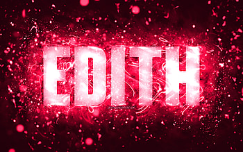 Happy Birtay Edith, , pink neon lights, Edith name, creative, Edith Happy Birtay, Edith Birtay, popular american female names, with Edith name, Edith HD wallpaper