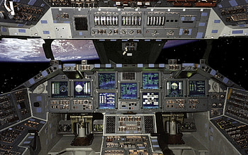 Spaceship cockpit, Futuristic design, Advanced technology, Pilot's viewpoint HD wallpaper