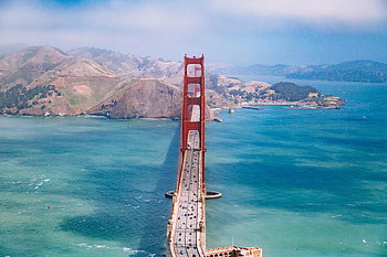 Aerial view, bridge, golden gate bridge, architecture HD wallpaper