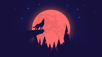 Howling Wolf Night Moon HD wallpaper