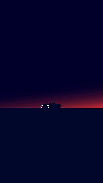 Car, silhouette, dark, twilight, minimal, . Minimal , Minimalist , Dark, Minimalist Cell HD phone wallpaper