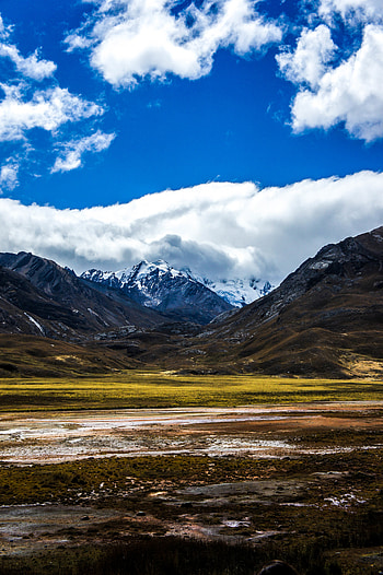 Nature, Sky, Mountains, Clouds, Rocks, Snow Covered, Snowbound HD phone wallpaper