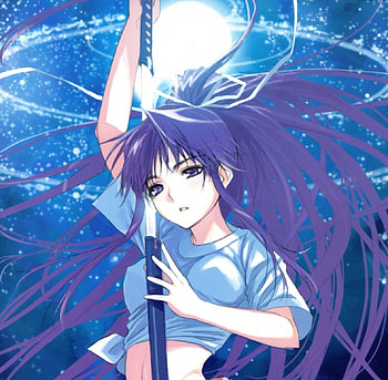 Kaori Kanzaki, purple hair, cute, to aru majutsu no index, long hair, purple eyes, abstract, warrior, female, sexy, sword, hot, girl, blade, anime girl, anime, weapon, katana HD wallpaper