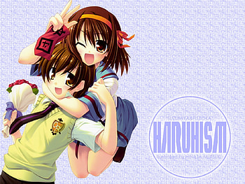 Haruhi Suzumiya Haruhi Fujioka, fujioka, crossover, haruhi, szumiya HD wallpaper