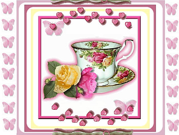 Cup , butterfly, colour, cup, nice HD wallpaper