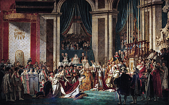 Jacques-Louis David - The Coronation of Napoleon & the Coronation of Josephine at Notre Dame, Napoleon, ceremony, Paris, artistic, painting HD wallpaper