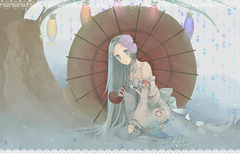 Hatsune Miku, blue, umbrella, kimono, awesome, cute, chimes, vocaloid, beauty, nice, miku, vocaloids, hatsune, sexy, program, white, hot, girl, aqua, beautiful, diva, traditional, anime, pretty, aqua hair, cool, idol, virtual HD wallpaper