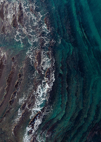 Nature, Water, Waves, View From Above HD phone wallpaper