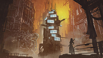 Dystopian City Concept , artist, artwork, digital-art, deviantart HD wallpaper