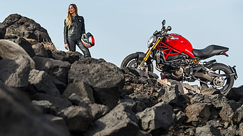 Rocks, Girls and Motorcycles HD wallpaper