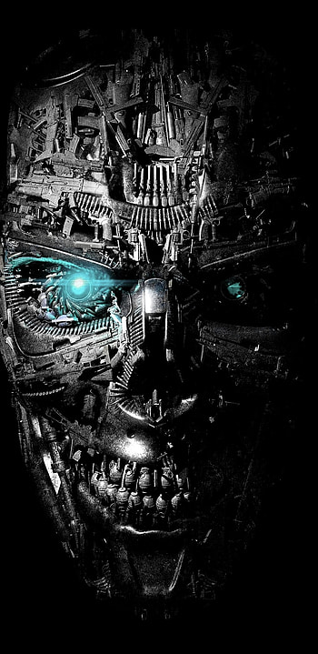 Terminator Genisys, LightBlue, BlackAndWhite HD phone wallpaper