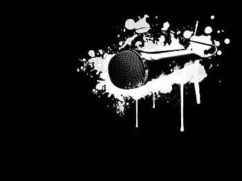 Mic, white, simple, black, music, abstract, micro HD wallpaper