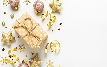 golden christmas gift, merry christmas, happy new year, gift box with gold bank, christmas, golden christmas background HD wallpaper