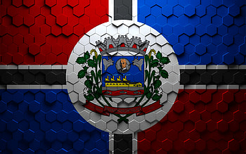 Flag of Rondonopolis, honeycomb art, Rondonopolis hexagons flag, Rondonopolis 3d hexagons art, Rondonopolis flag HD wallpaper