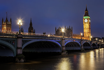 Bridge England, United Kingdom, Big Ben, Thames night HD wallpaper