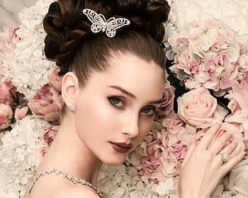Beauty, face, model, flowers, woman HD wallpaper