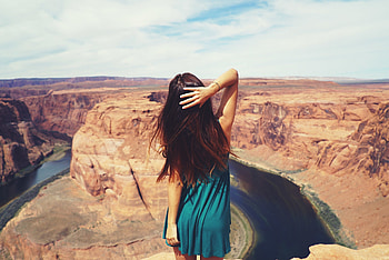 Long Hair Girl Auburn Hair Canyon, girls, graphy, canyon HD wallpaper