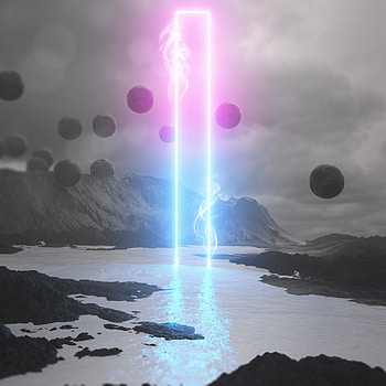 3D, Relief, Neon, Glow HD phone wallpaper