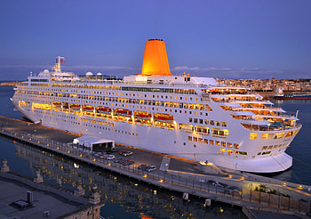 Cruise ships, Marinas and liners, Night lights, Orion boats HD wallpaper