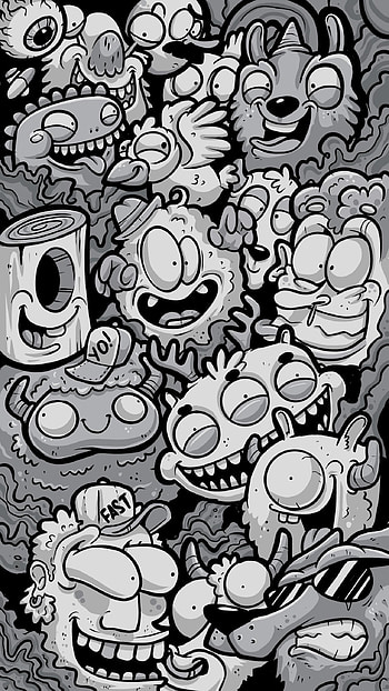 Doodle 2, art, facial expression HD phone wallpaper