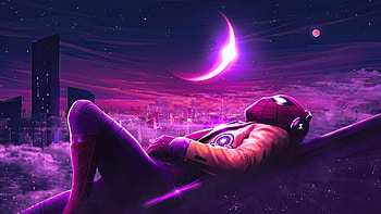 Spiderman Musical Interlude With Heads, spiderman, superheroes, artwork, artist, digital-art, art, neon, deviantart HD wallpaper