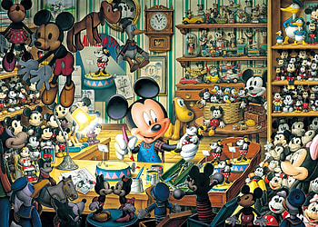 Mickey's workshop, disney, fantasy, art, mickey mouse, workshop HD wallpaper