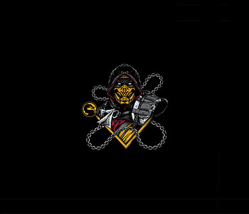 Scorpian, artwork, Mortal Kombat, minimal HD wallpaper