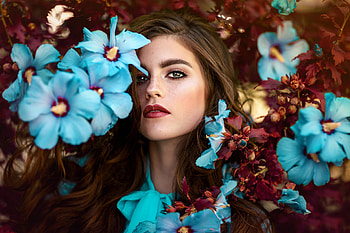 ღ, Flowers, Style, Girl, Makeup HD wallpaper