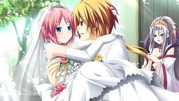 Happy ever after, cg, game, happy, girl, bride, loli, groom HD wallpaper