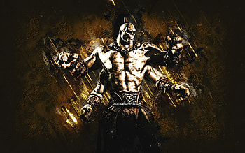 Goro, Mortal Kombat, brown stone background, Mortal Kombat 11, Goro grunge art, Mortal Kombat characters, Goro character, Goro Mortal Kombat HD wallpaper