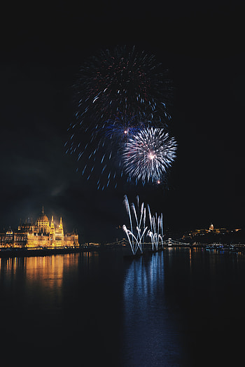 Cities, Night, Salute, Night City, Hungary, Budapest HD phone wallpaper