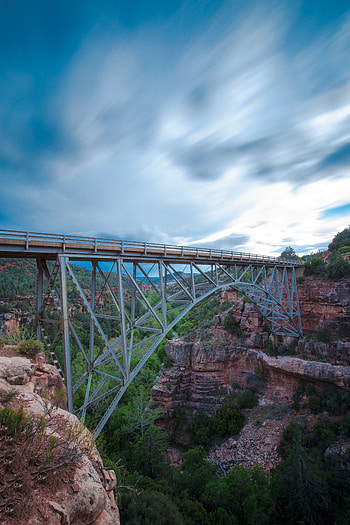 Nature, Sky, Mountains, Rocks, Bridge HD phone wallpaper