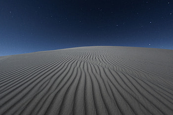 Desert, blue sky, sand, white landscape, night HD wallpaper