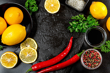 Food, Pepper, Lemon, Citrus, Lobules, Slices, Cookery, Cooking, Parsley HD wallpaper