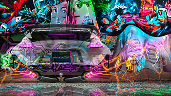 Nissan 370Z JDM City Fantasy Crystal Graffiti Fly Car 2014 HD wallpaper